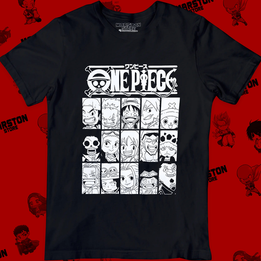 Polera negra One Piece con diseño inspirado en el anime