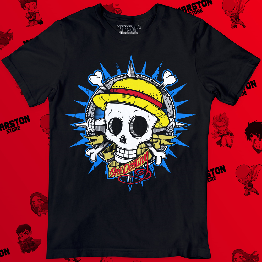 Polera negra One Piece con diseño inspirado en el anime
