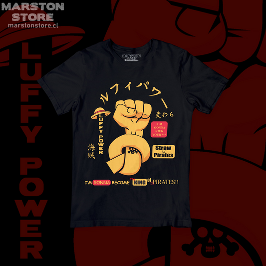 Polera negra One Piece con diseño inspirado en el anime