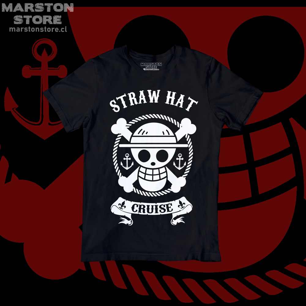 Polera negra One Piece con diseño inspirado en el anime