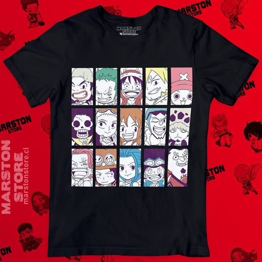 Polera negra One Piece con diseño inspirado en el anime