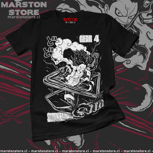 Polera negra One Piece con Monkey D. Luffy en Gear 4