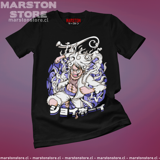 Polera negra One Piece con Monkey D. Luffy en Gear 5