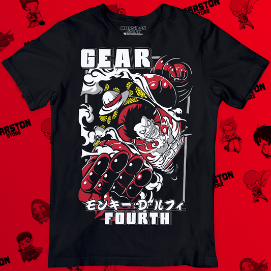 Polera negra One Piece con diseño de Monkey D. Luffy