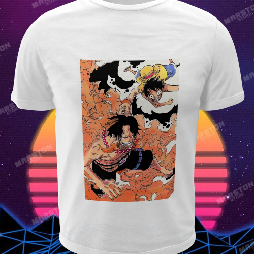 Polera One Piece con Monkey D. Luffy y Portgas D. Ace