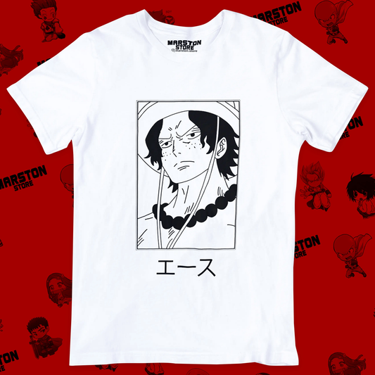 Polera One Piece con diseño de Portgas D. Ace