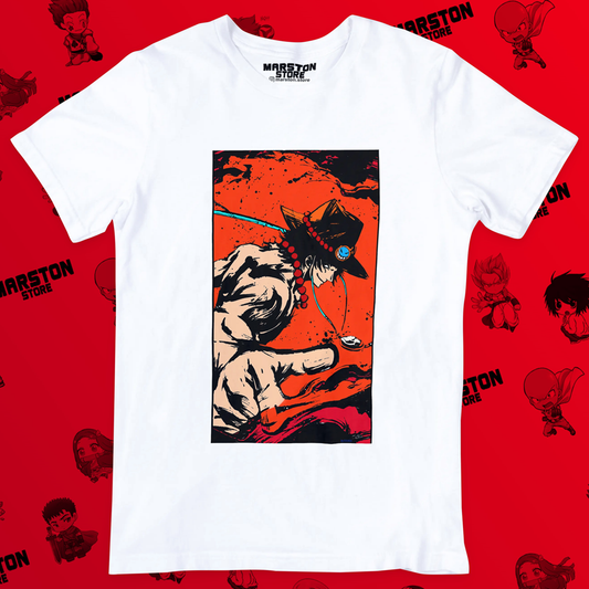Polera One Piece con diseño de Portgas D. Ace