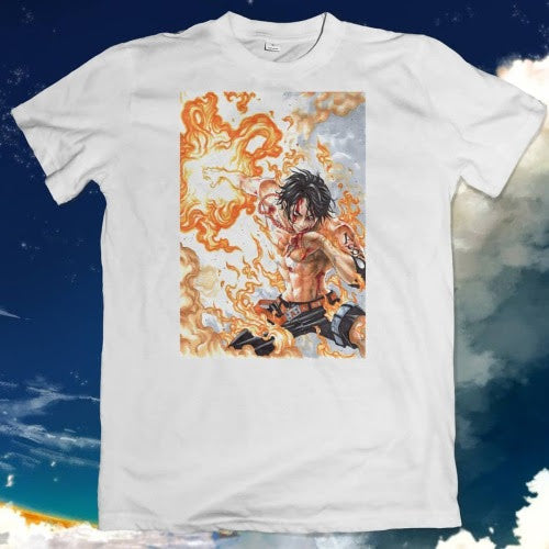 Polera One Piece con diseño de Portgas D. Ace