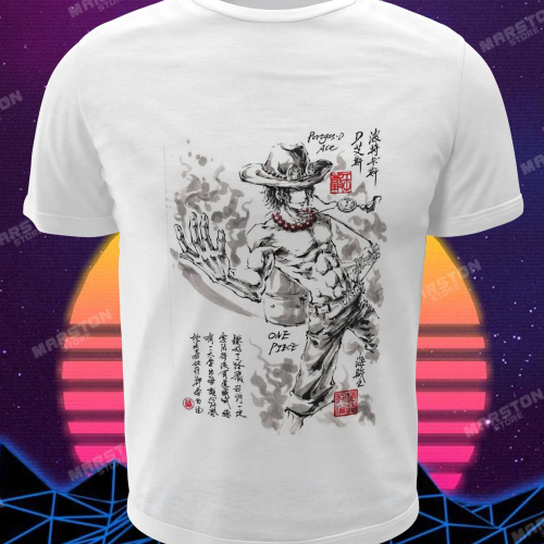 Polera One Piece con diseño de Portgas D. Ace