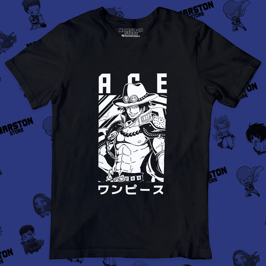 Polera One Piece con diseño de Portgas D. Ace