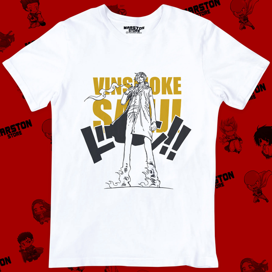 Polera blanca One Piece con diseño de Sanji
