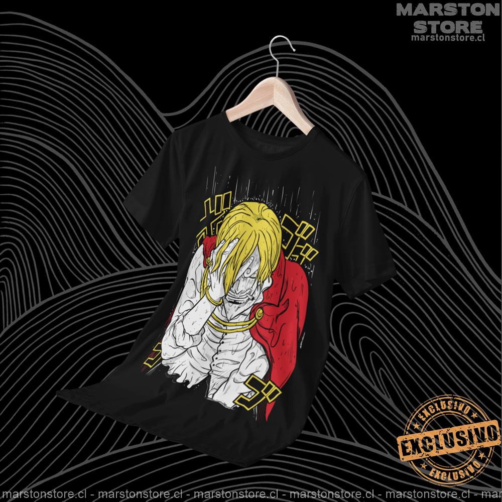 Polera negra One Piece con diseño de Sanji