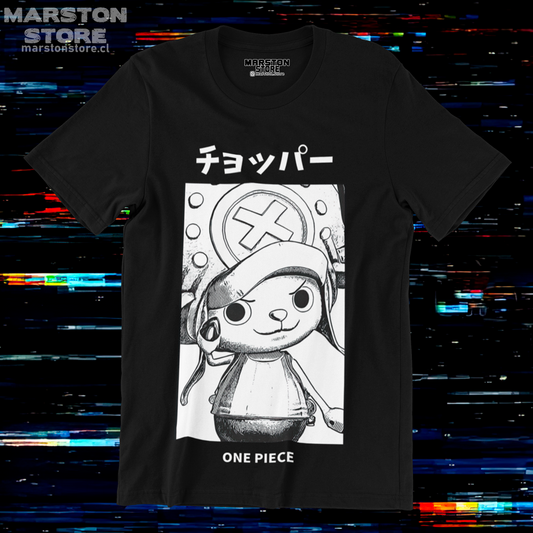 Polera negra One Piece con diseño de Tony Tony Chopper