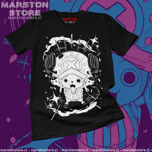 Polera negra One Piece con diseño de Tony Tony Chopper
