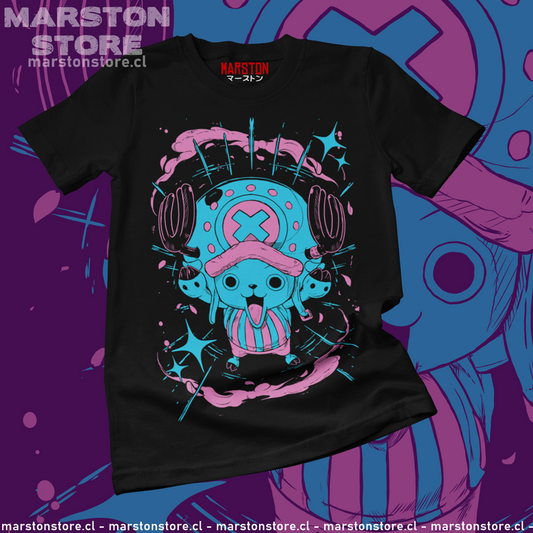 Polera negra One Piece con diseño de Tony Tony Chopper
