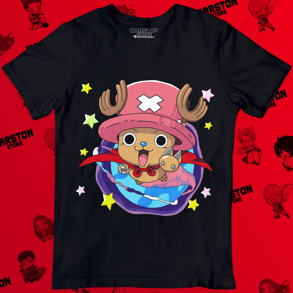 Polera negra One Piece con diseño de Tony Tony Chopper