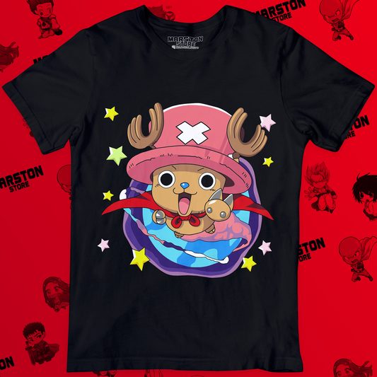 Polera negra One Piece con diseño de Tony Tony Chopper
