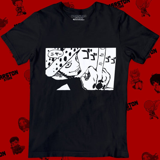 Polera negra One Piece con diseño de Trafalgar D. Water Law