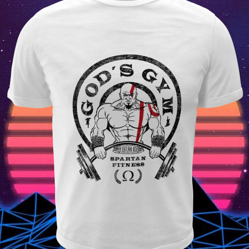 Polera blanca PlayStation con diseño de God of War
