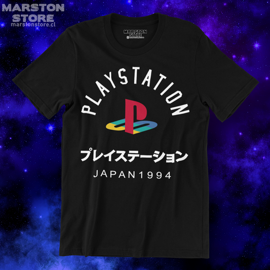 Polera negra con diseño de PlayStation