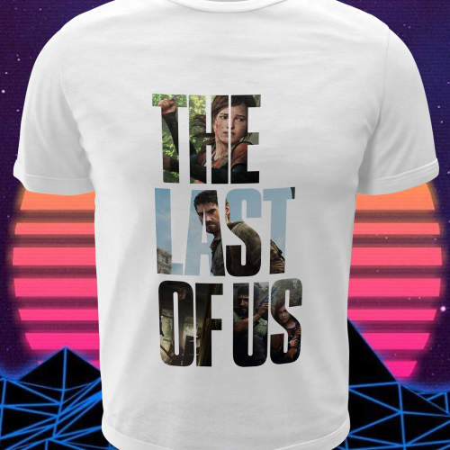 Polera blanca PlayStation con diseño de The Last of Us