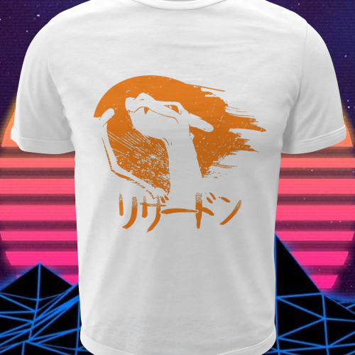 Polera blanca de Pokémon con diseño de Charizard