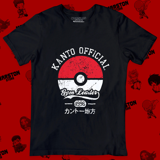 Polera negra de Pokémon con diseño inspirado en la región de Kanto