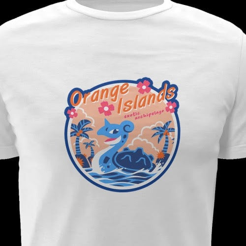 Polera blanca de Pokémon con diseño de Lapras