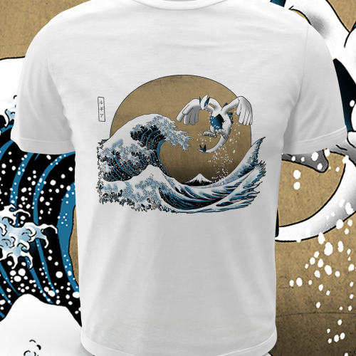 Polera blanca de Pokémon con diseño de Lugia