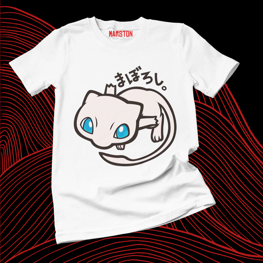 Polera blanca de Pokémon con diseño de Mew