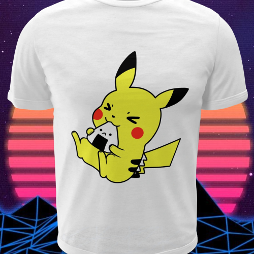 Polera blanca de Pokémon con diseño de Pikachu