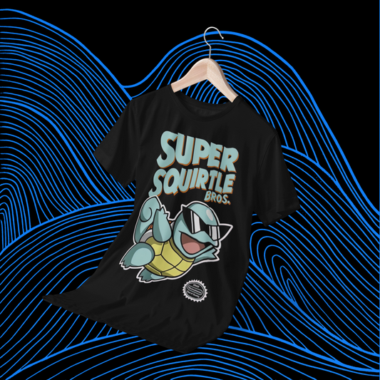 Polera negra de Pokémon con diseño de Squirtle