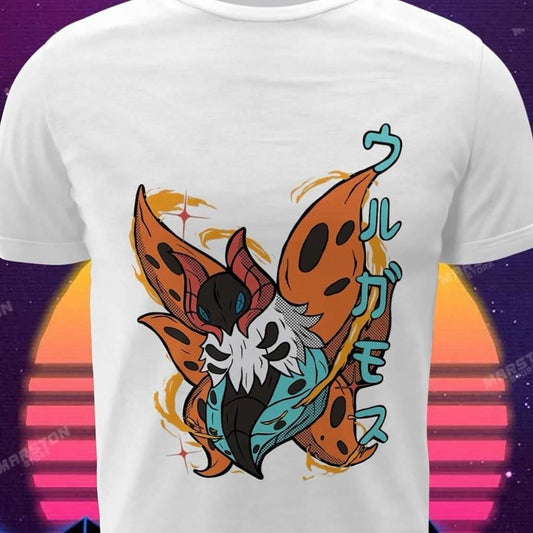 Polera blanca de Pokémon con diseño de Volcarona