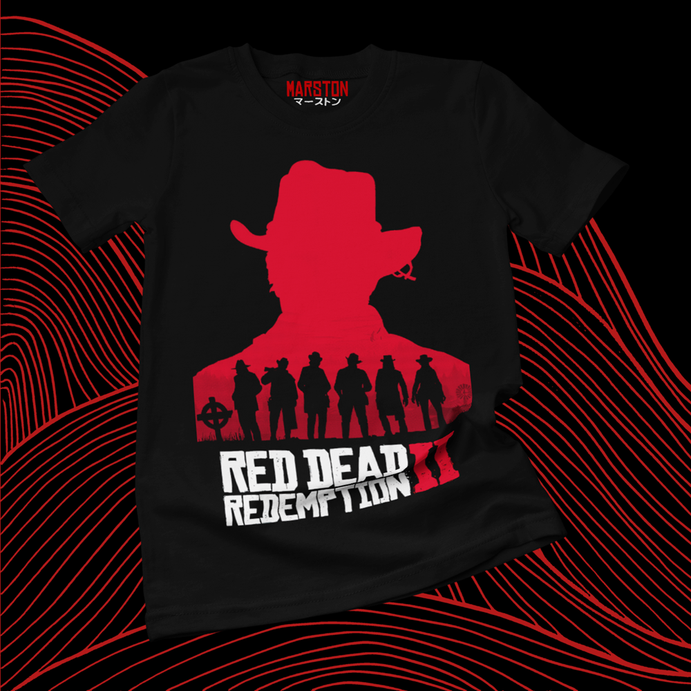 Polera negra Red Dead Redemption 2 con diseño de Arthur Morgan