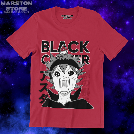 Polera roja de Black Clover con Asta