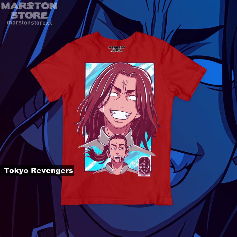 Polera roja de Tokyo Revengers con Keisuke Baji