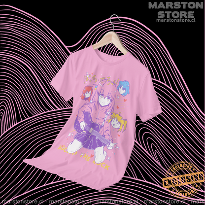 Polera rosada de Bocchi the Rock! con Hitori Gotoh
