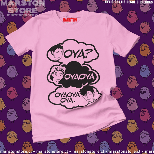 Polera rosada de Haikyuu!! con diseño anime