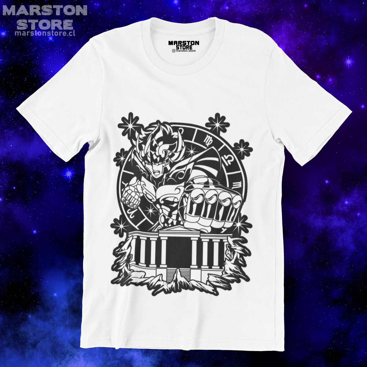 Polera blanca de Saint Seiya / Los Caballeros del Zodiaco