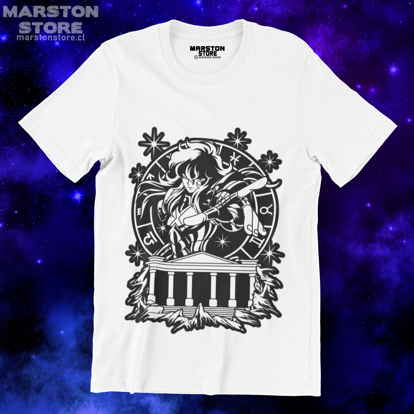 Polera blanca de Saint Seiya / Los Caballeros del Zodiaco