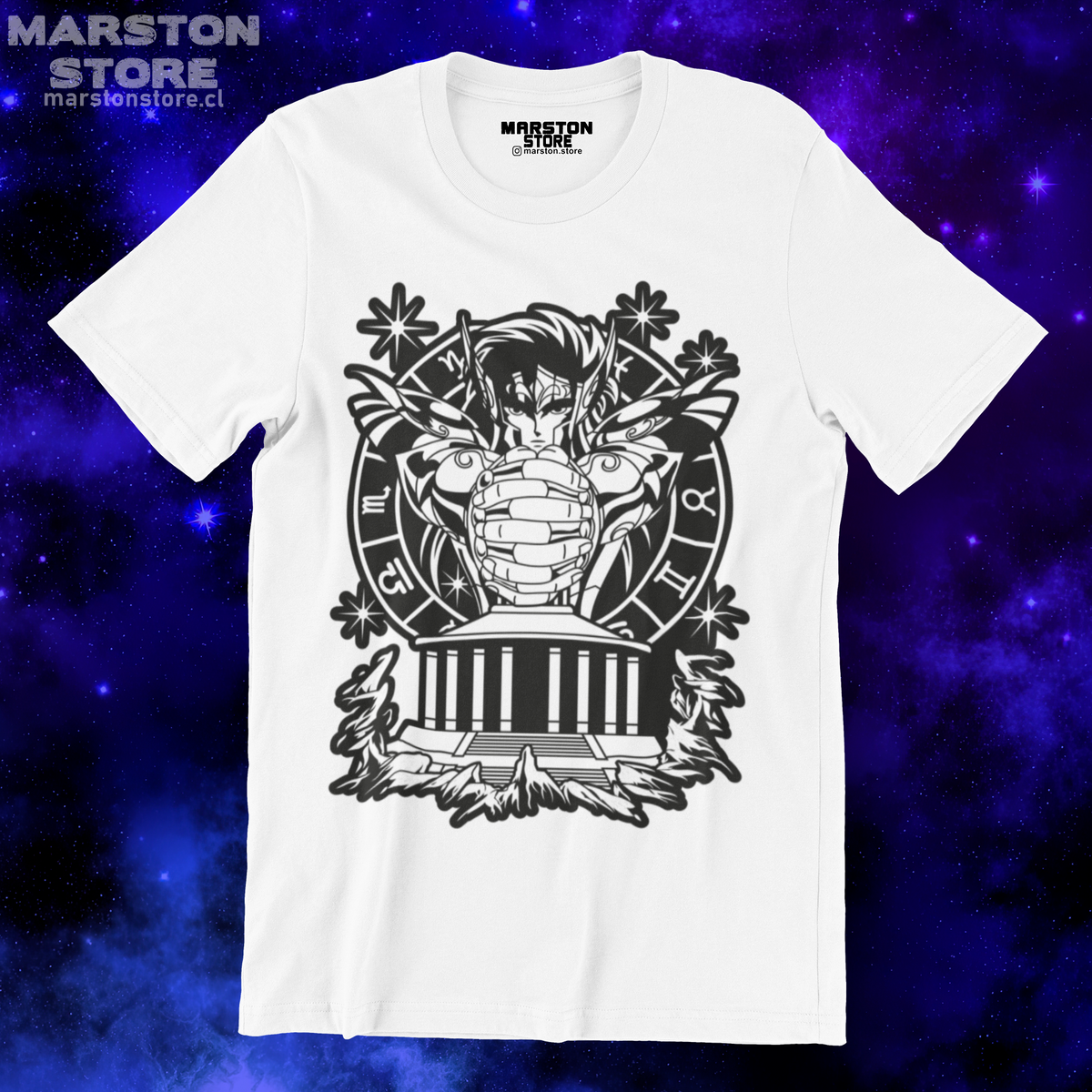 Polera blanca de Saint Seiya / Los Caballeros del Zodiaco