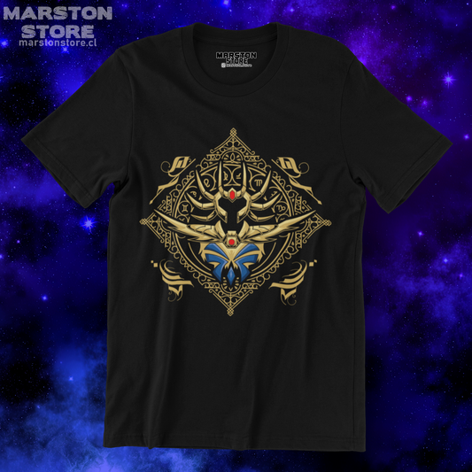 Polera negra de Saint Seiya / Los Caballeros del Zodiaco con diseño de Cáncer