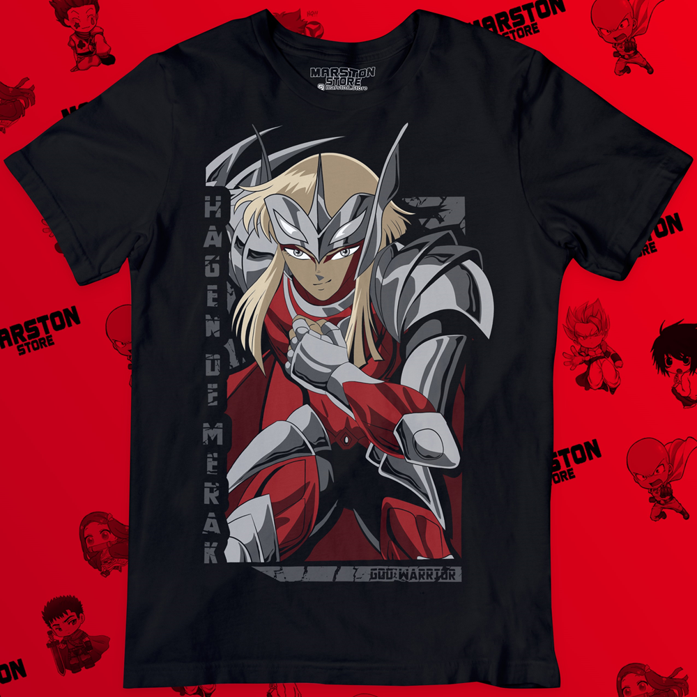 Polera negra de Saint Seiya / Los Caballeros del Zodiaco con Hagen de Merak