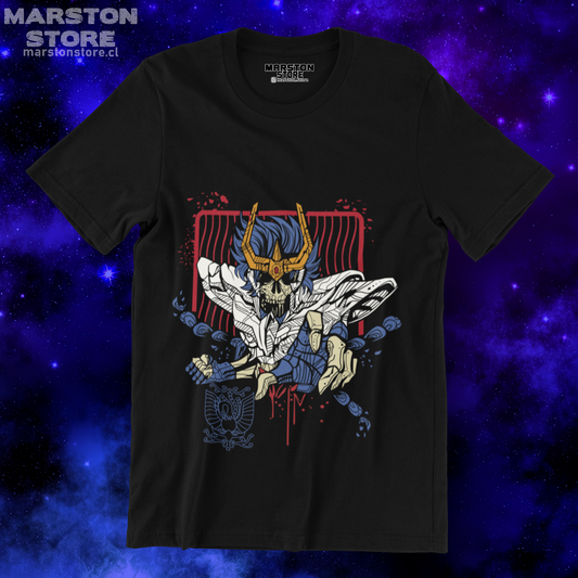 Polera negra de Saint Seiya / Los Caballeros del Zodiaco con Ikki de Fénix