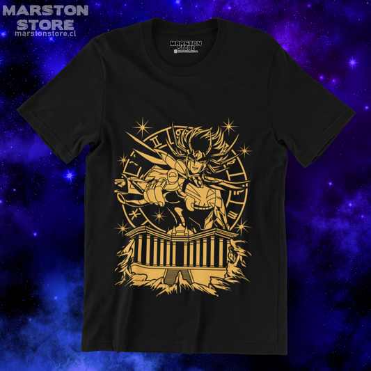 Polera negra de Saint Seiya / Los Caballeros del Zodiaco con Máscara de Muerte de Cáncer