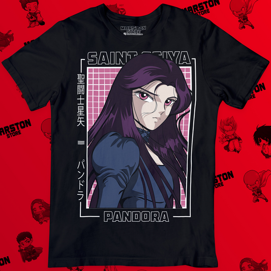 Polera negra de Saint Seiya / Los Caballeros del Zodiaco con Pandora