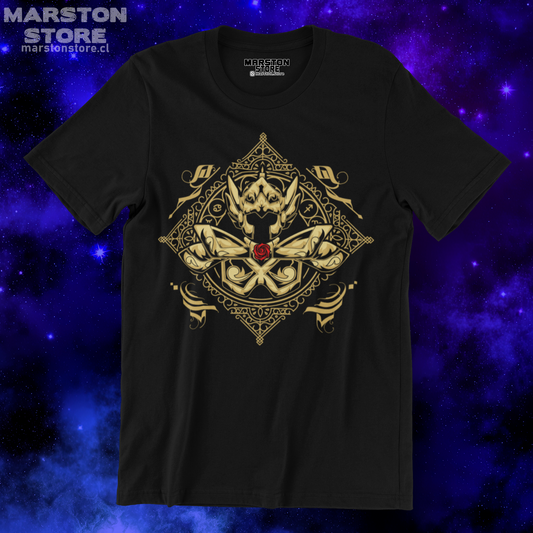 Polera negra de Saint Seiya / Los Caballeros del Zodiaco con diseño de Piscis