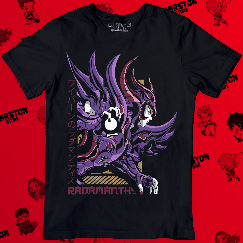 Polera negra de Saint Seiya / Los Caballeros del Zodiaco con Radamanthys de Wyvern