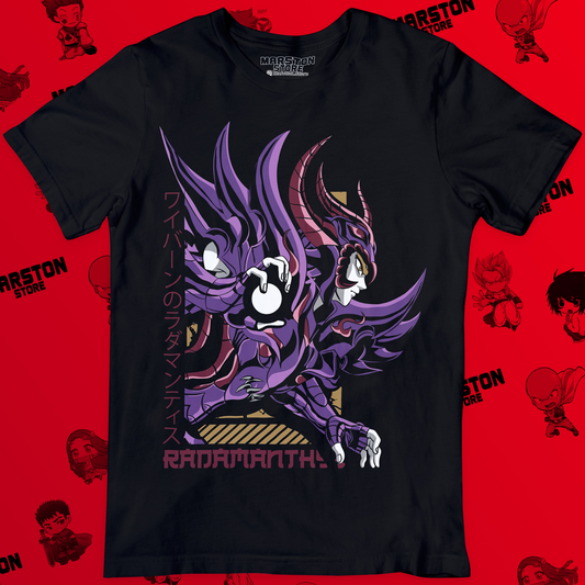 Polera negra de Saint Seiya / Los Caballeros del Zodiaco con Radamanthys de Wyvern
