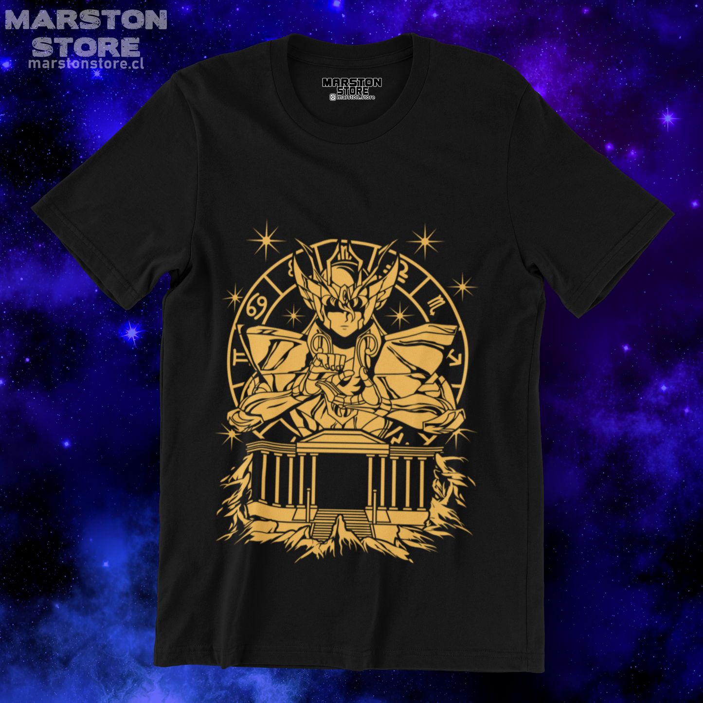 Polera negra de Saint Seiya / Los Caballeros del Zodiaco con Shaka de Virgo